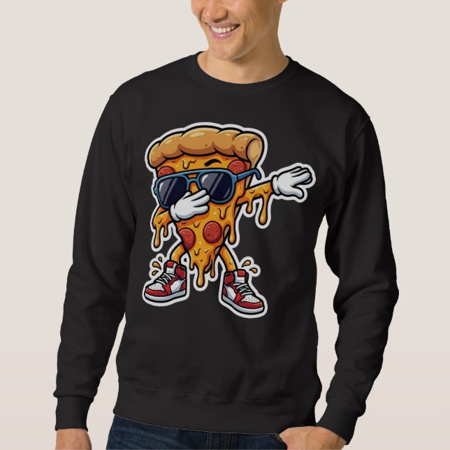 Camiseta Gráfica Divertida de Dabbing com Fatia de (Frente)