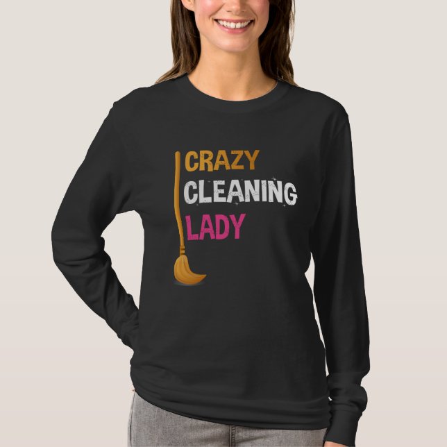 Camiseta Gráfica Divertida de Limpeza para Maluca  (Frente)