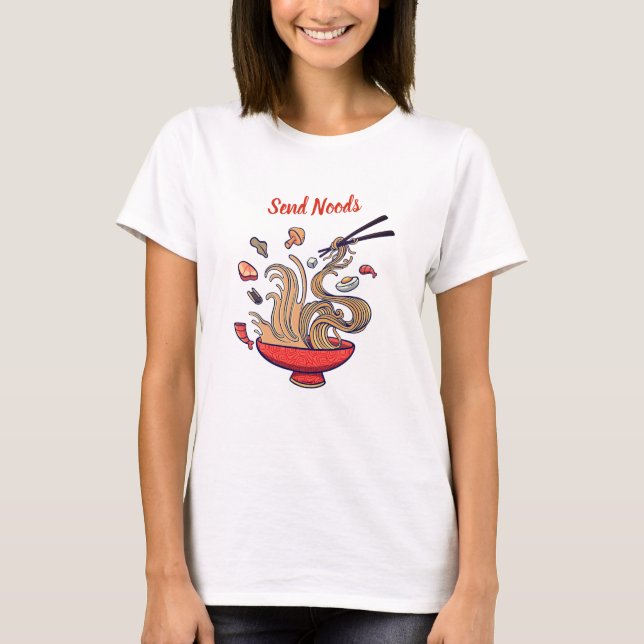 Camiseta Gráfica Divertida 'Send Noods' (Frente)