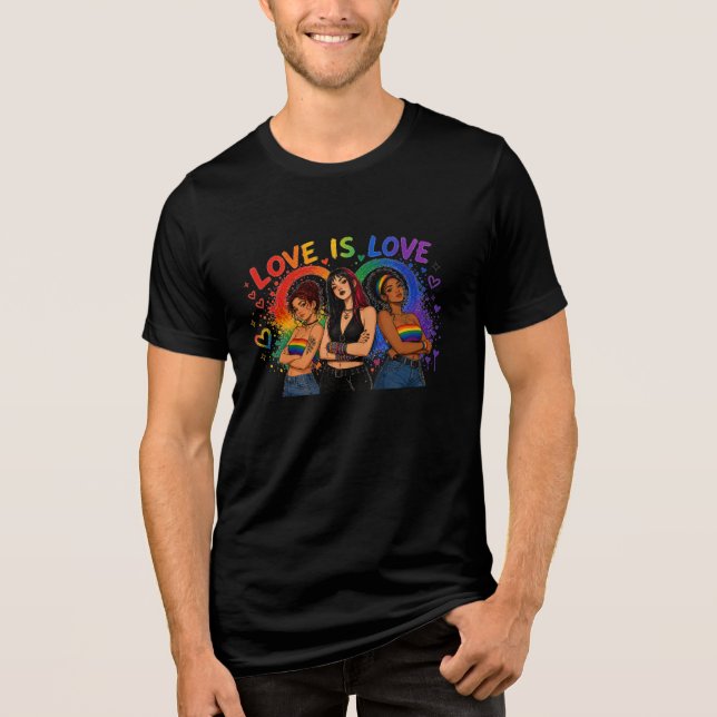 Camiseta Gráfica do Arco-Íris LGBTQ (Frente)
