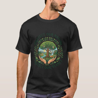 Camiseta Gráfica do Dia da Terra Proteger Nossa Fl