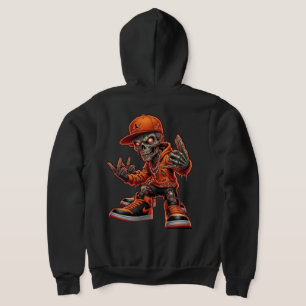 Camiseta Gráfica do Esqueleto do Hip Hop