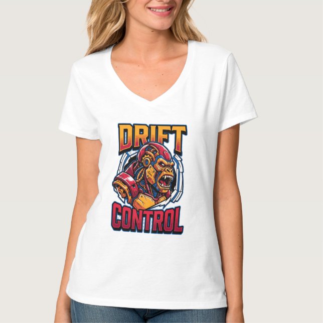 Camiseta Gráfica do Gorila Cibernético de Controle (Frente)
