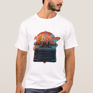 Camiseta Gráfica do Jardim de Máquina de Escrever
