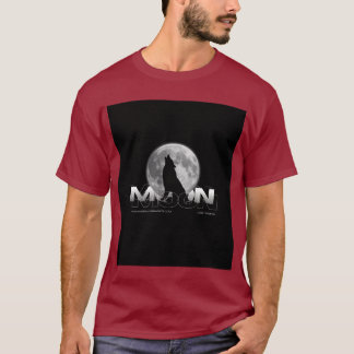 Camiseta gráfica do lobo uivando para a lua cheia