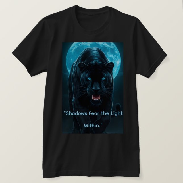 Camiseta Gráfica do Pantera Preta Néon Azul Elétri (Frente do Design)