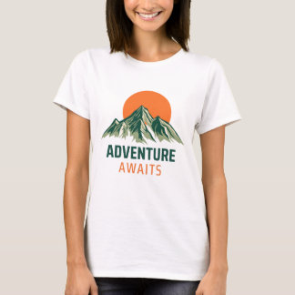 Camiseta Gráfica do Pôr do Sol da Montanha 'Aventu