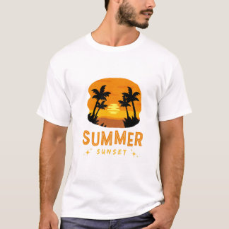Camiseta Gráfica do Sol de Verão Noturno