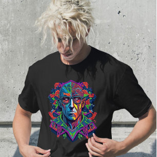 Camiseta Gráfica do Vocalista Psicodélico de Rock
