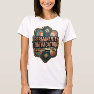 Camiseta Gráfica Dourada Esbelta PERMANENTEMENTE D