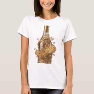 Camiseta Gráfica Edgy Gold GARRAFA DE VINHO DORADO