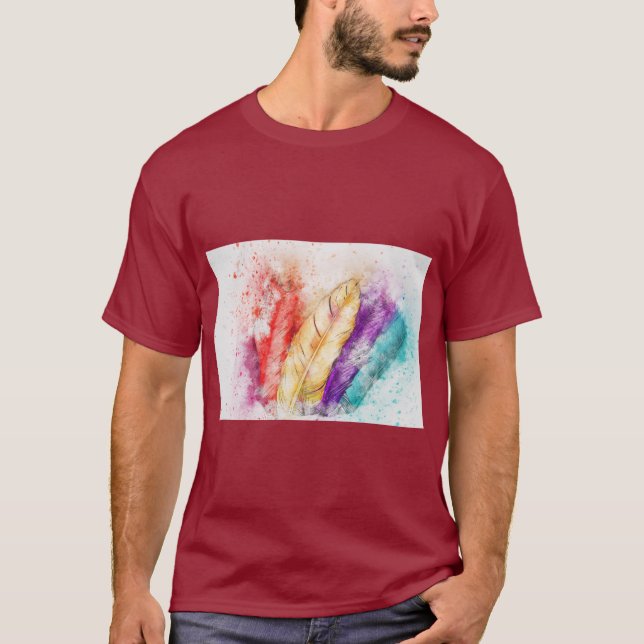 Camiseta Gráfica Elegant Feathers (Frente)