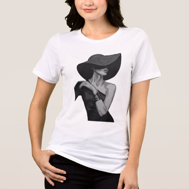 Camiseta Gráfica Elegant Lady | Moda  (Frente)