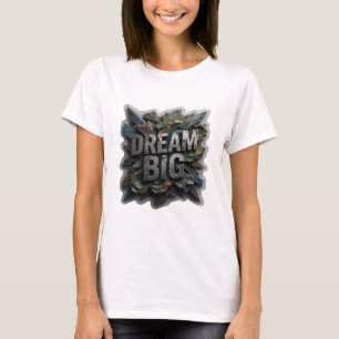 Camiseta Gráfica Elegante Prata SONHE GRANDE