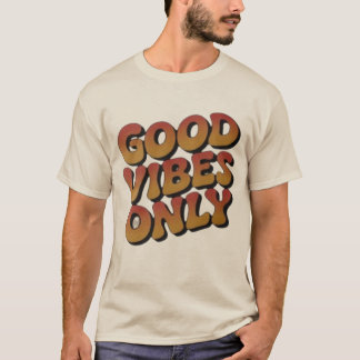 Camiseta Gráfica Estética Groovy Good Vibes Only