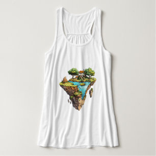 Camiseta Gráfica Fantasia de Ilha Flutuante – Mági