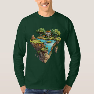 Camiseta Gráfica Fantasia de Ilha Flutuante – Mági