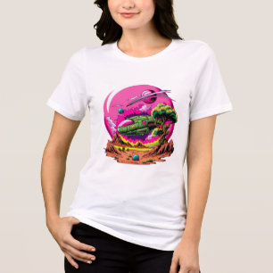 🚀 Camiseta Gráfica Feminina Aventura Cósmica