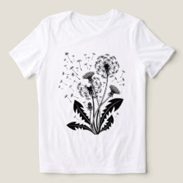 Camiseta gráfica feminina Celestial Wind Dandelion