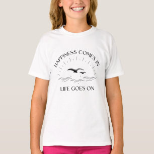 Camiseta Gráfica Feminina Happy Life Goes On Min