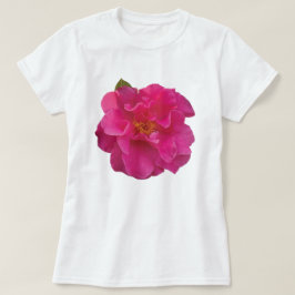 Camiseta Gráfica Floral Camélia Rosa Fúcsia