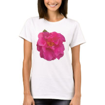 Camiseta Gráfica Floral Camélia Rosa Fúcsia