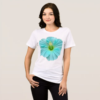 Camiseta gráfica floral de hibisco azul vibrante
