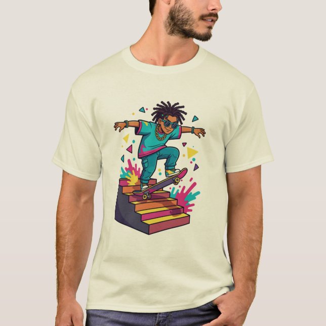 Camiseta Gráfica Funky Skater Boy (Frente)