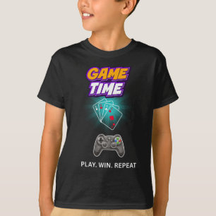 Camiseta Gráfica Game Time Estilo de Jogos e Cas