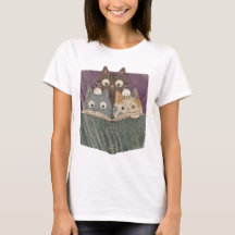 Camiseta Gráfica Gatos Curiosos Retro, Amante de L