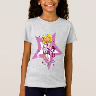 Camiseta gráfica ilustrada com presente de estrel