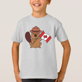 Camiseta Gráfica Infantil Castor Mountie Canadá Fo