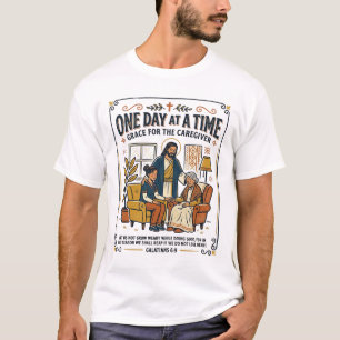 Camiseta Gráfica Jesus Cuidando Pais Idosos Cristã