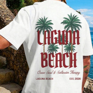 Camiseta Gráfica Laguna Beach California Surf Palm