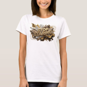 Camiseta Gráfica Laranja Impactante STOP OLHANDO