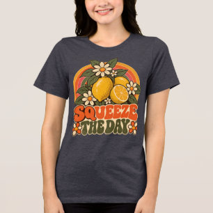 Camiseta Gráfica Limão Aproveite o Dia Retro 70s