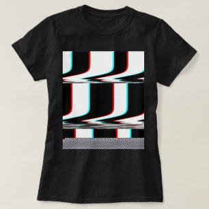 Camiseta gráfica: Listras glitch com xadrez