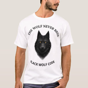 Camiseta Gráfica Lobo Negro The Wolf Never Begs