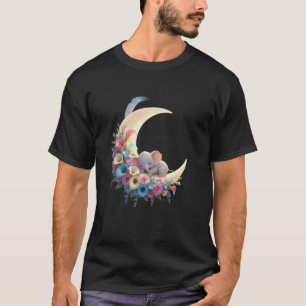 Camiseta Gráfica Lua Crescente Floral & Elefante