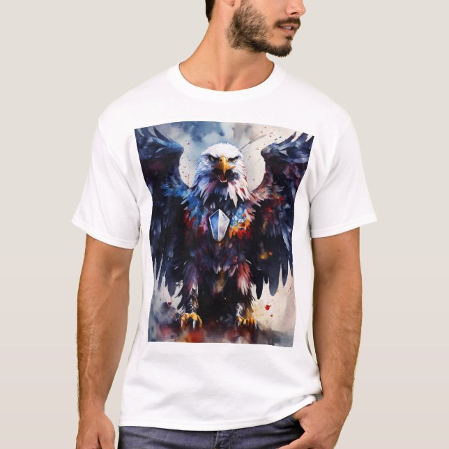 Camiseta Gráfica Majestosa da Águia Libere seu esp (Frente)