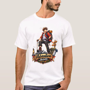 Camiseta Gráfica Masculina Aventura Espera