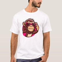 Camiseta Gráfica Masculina de Macaco de Metal Lega