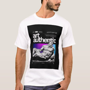 Camiseta Gráfica Masculina Estátua Grega Synthwave
