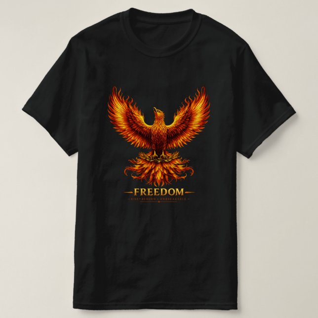 Camiseta gráfica masculina Freedom Phoenix (Frente do Design)