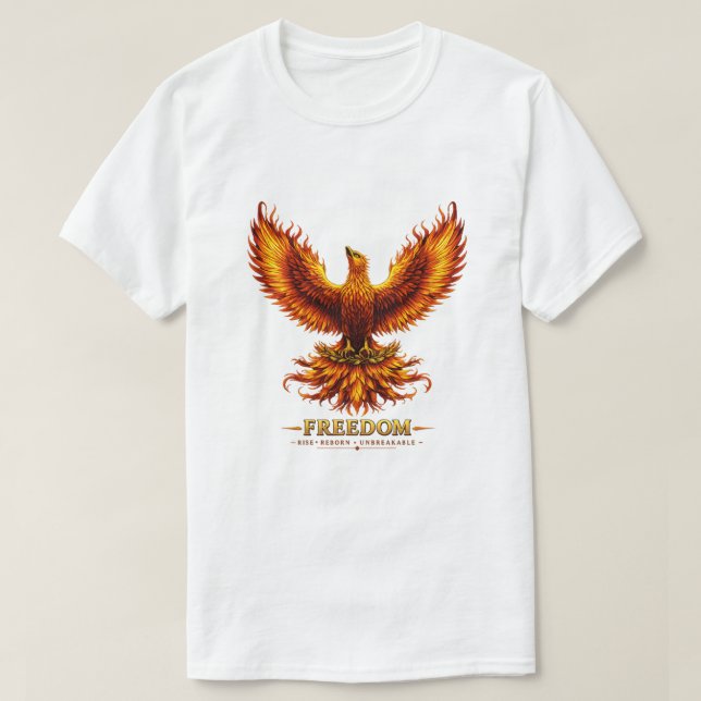 Camiseta gráfica masculina Freedom Phoenix (Frente do Design)