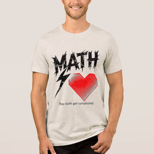 Camiseta Gráfica Matemática É Como Amor - Claro (Frente)