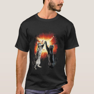Camiseta Gráfica Meme Explosão de Gatos com High-F