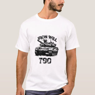 Camiseta Gráfica Militar T-90 Tanque Vontade de Fe