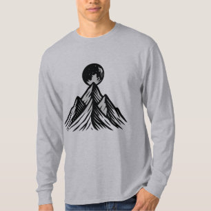 Camiseta Gráfica Mínima Montanha e Lua - Adv