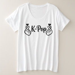 Camiseta Gráfica Minimalista Coração com Dedos K-P